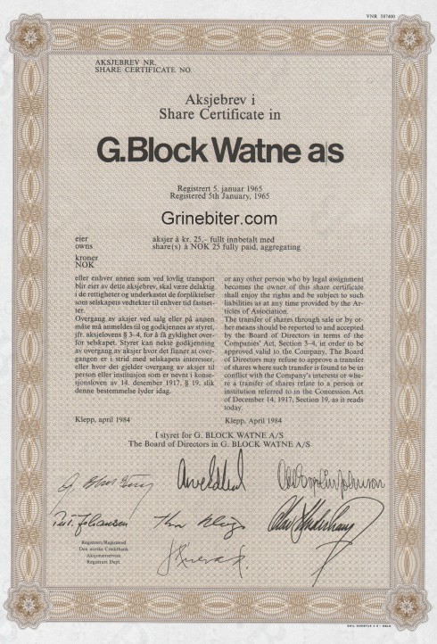 G. Block Watne


