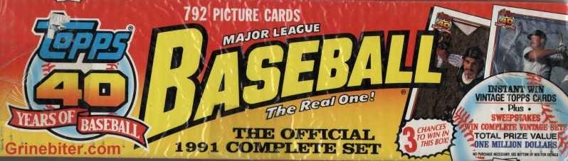 Topps 1991 Complete Baseball Card Set