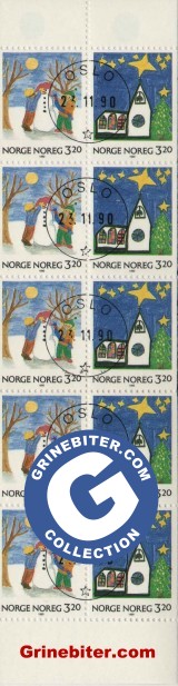 FH76 Borna og snmannen og Julekyrkja frimerker