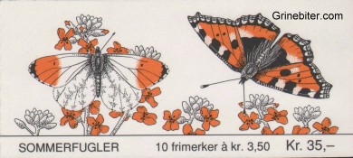 Aurorasommarfugl og neslesommarfugl FH80 frimerkehefte