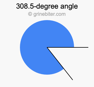 308.5-degree angle