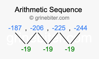 Sequence -187, -206, -225, -244,...