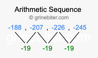 Sequence -188, -207, -226, -245,...