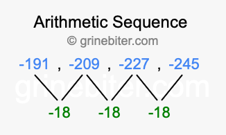 Sequence -191, -209, -227, -245,...