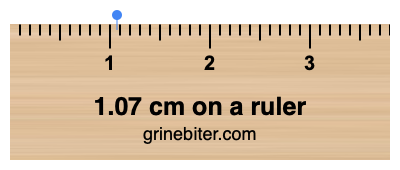 Where is 1.07 centimeters on a ruler