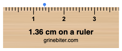 Where is 1.36 centimeters on a ruler