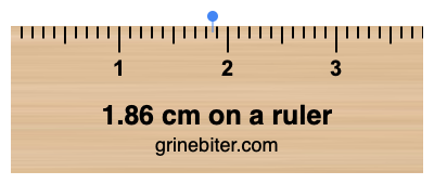 Where is 1.86 centimeters on a ruler