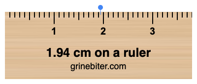 1.94 cm on a ruler Where is 1.94 centimeters on a ruler