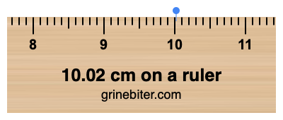 Where is 10.02 centimeters on a ruler