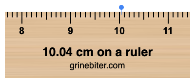 Where is 10.04 centimeters on a ruler