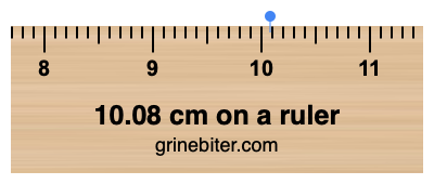 Where is 10.08 centimeters on a ruler