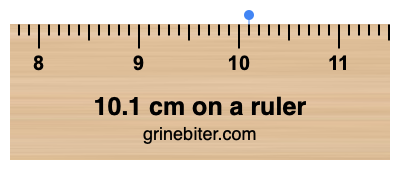 Where is 10.1 centimeters on a ruler