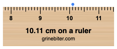 Where is 10.11 centimeters on a ruler