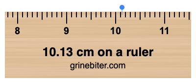 Where is 10.13 centimeters on a ruler