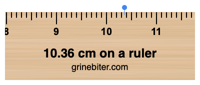 10.36 cm on a ruler Where is 10.36 centimeters on a ruler