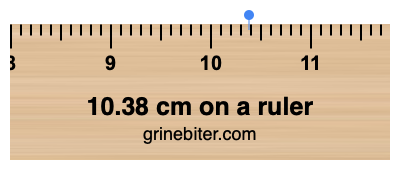 10.38 cm on a ruler Where is 10.38 centimeters on a ruler