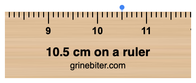 10.5 cm on a ruler Where is 10.5 centimeters on a ruler
