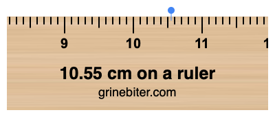 10.55 cm on a ruler Where is 10.55 centimeters on a ruler
