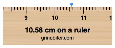 10.58 cm on a ruler Where is 10.58 centimeters on a ruler