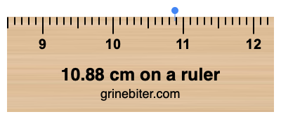 10.88 cm on a ruler Where is 10.88 centimeters on a ruler