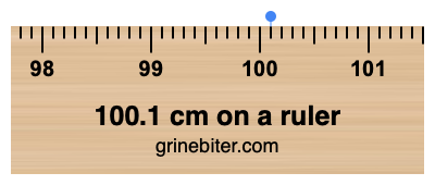 100.1 cm on a ruler Where is 100.1 centimeters on a ruler