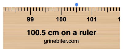 100.5 cm on a ruler Where is 100.5 centimeters on a ruler