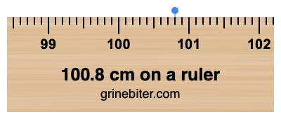 100.8 cm on a ruler Where is 100.8 centimeters on a ruler