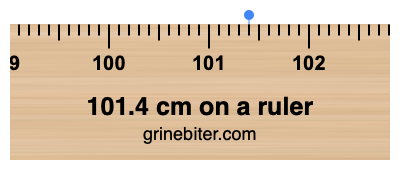 101.4 cm on a ruler Where is 101.4 centimeters on a ruler