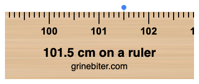 Where is 101.5 centimeters on a ruler