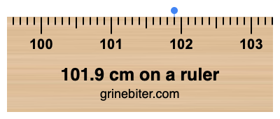 Where is 101.9 centimeters on a ruler