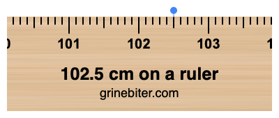 Where is 102.5 centimeters on a ruler