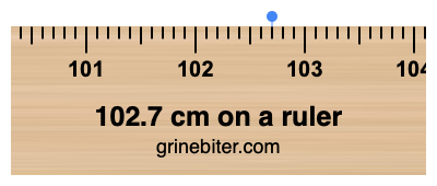 Where is 102.7 centimeters on a ruler