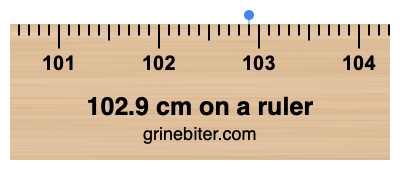 Where is 102.9 centimeters on a ruler