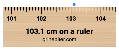 Where is 103.1 centimeters on a ruler