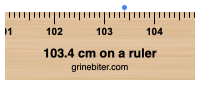 Where is 103.4 centimeters on a ruler