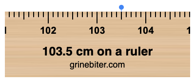 Where is 103.5 centimeters on a ruler