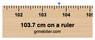 Where is 103.7 centimeters on a ruler