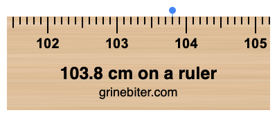 Where is 103.8 centimeters on a ruler