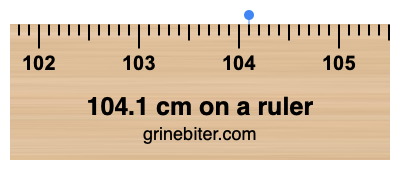 Where is 104.1 centimeters on a ruler