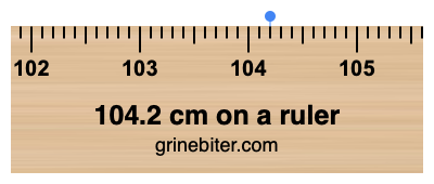 Where is 104.2 centimeters on a ruler