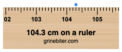 Where is 104.3 centimeters on a ruler