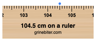 Where is 104.5 centimeters on a ruler