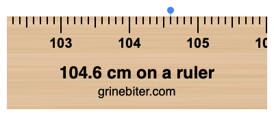 Where is 104.6 centimeters on a ruler