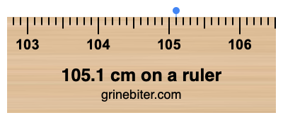 Where is 105.1 centimeters on a ruler