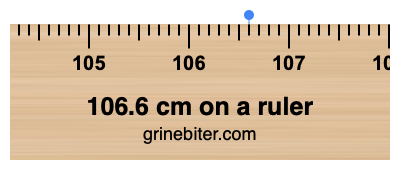 Where is 106.6 centimeters on a ruler