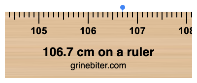 Where is 106.7 centimeters on a ruler