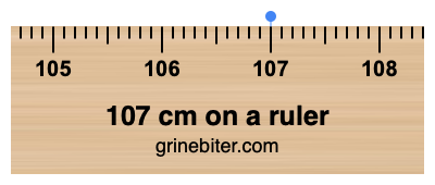 Where is 107 centimeters on a ruler