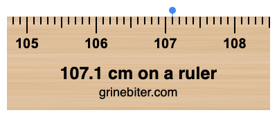 Where is 107.1 centimeters on a ruler