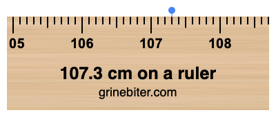 Where is 107.3 centimeters on a ruler