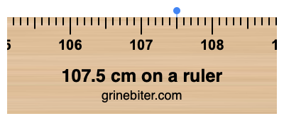 Where is 107.5 centimeters on a ruler